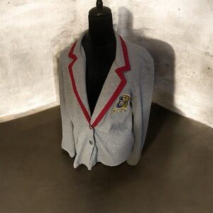 Gray  casual Blazer with Red Trim, XXL (junior fit)